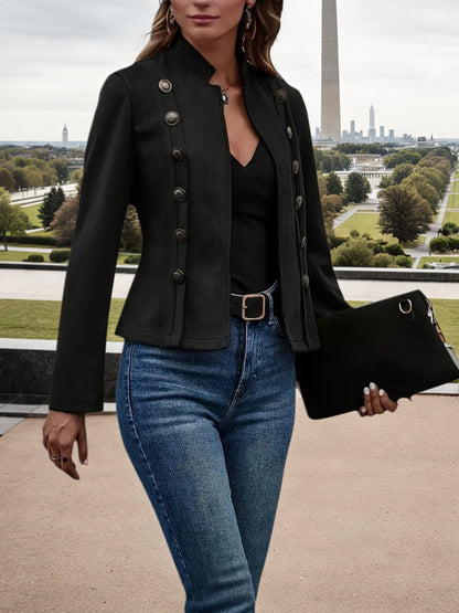 Women's Double Breasted Jacket - 2025 Retro Fall Coat - Fashions Envy