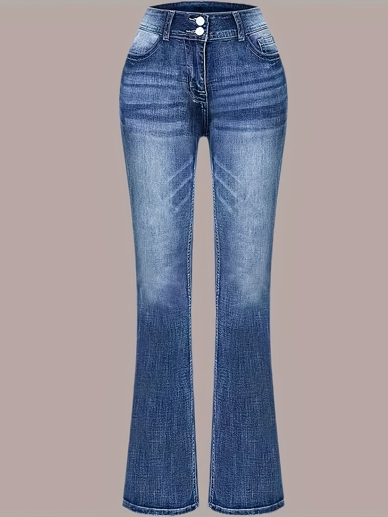 Stretch Denim Bell Bottom Jeans - Retro Embroidered Style - Fashions Envy