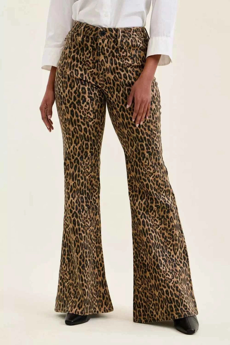 Judy Blue Mr Jaqueline Flare Print Leopard Jeans