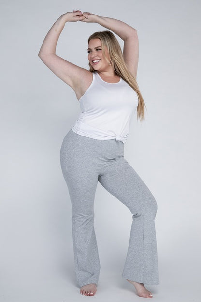 Plus Everyday Elastic Waist Flare Bottoms