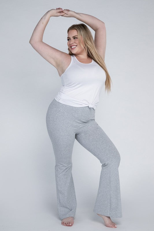 Plus Everyday Elastic Waist Flare Bottoms