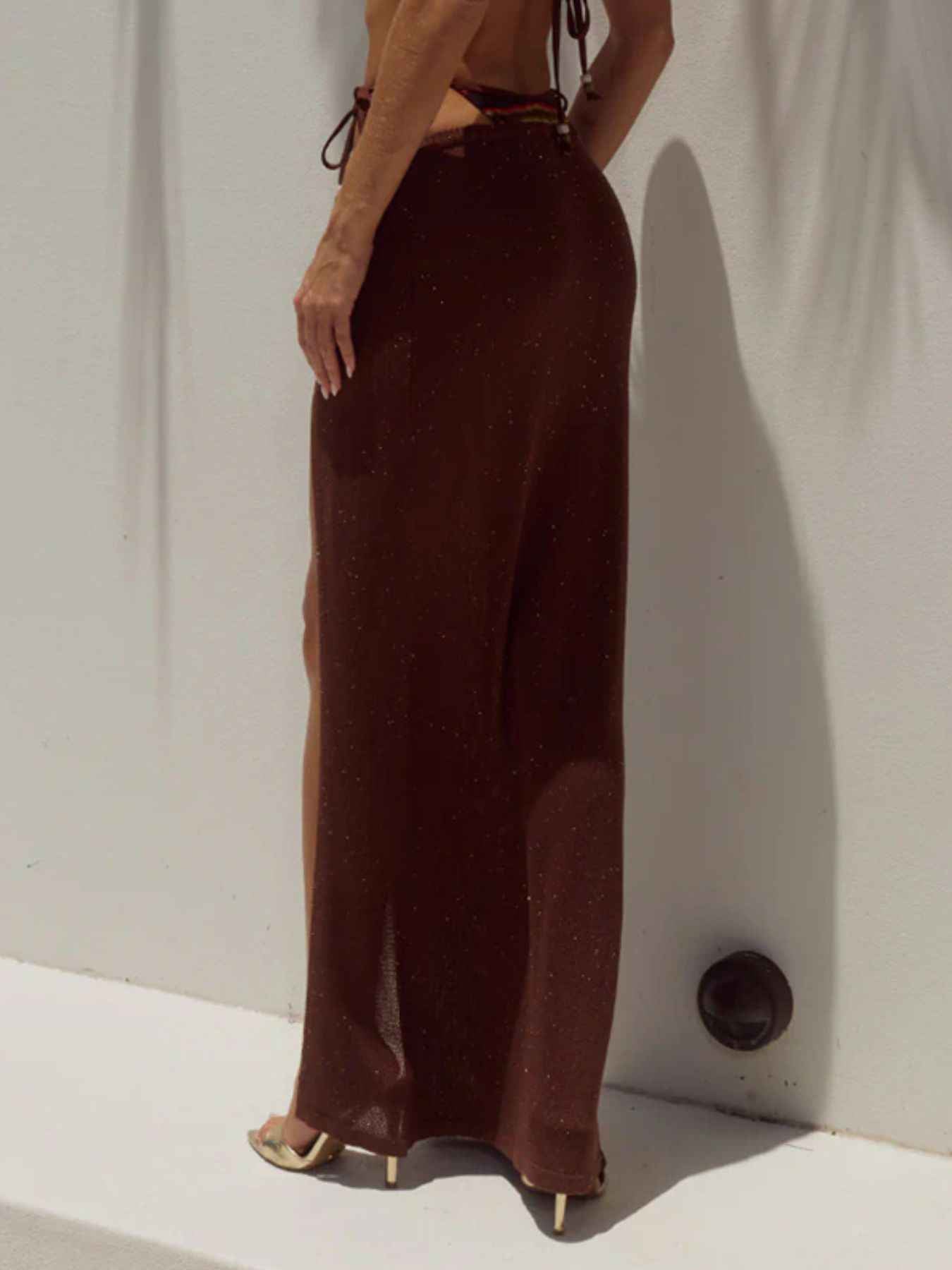 Split Maxi Sweater Skirt