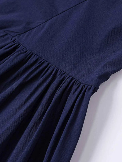 Sweetheart Neckline Long Sleeve A-Line Midi Dress