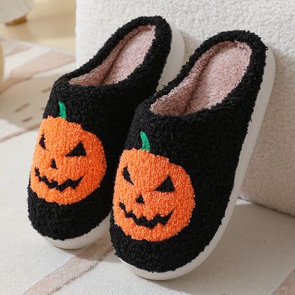Halloween Pumpkin Cartoon Warm Winter Indoor Slippers