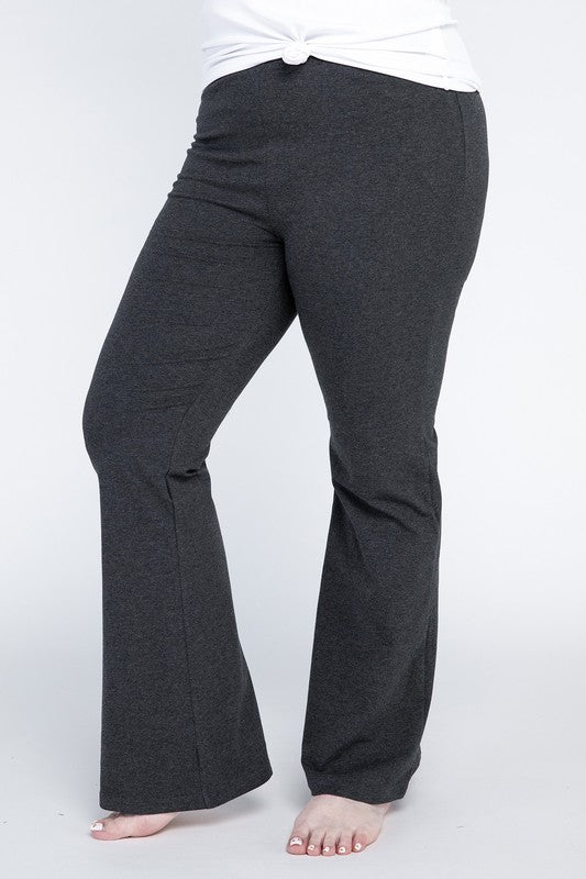 Plus Everyday Elastic Waist Flare Bottoms