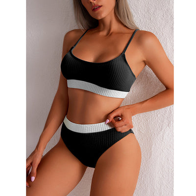 High Waist Full Coverage Halter Top Bikini Swimsuit