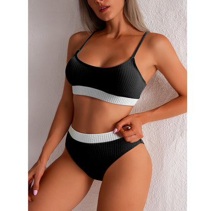 High Waist Full Coverage Halter Top Bikini Swimsuit