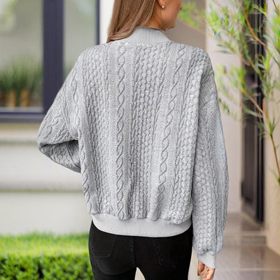 Women's Ribbed Button-Up Jacket - Spring Fall Casual Top - Fashions Envy