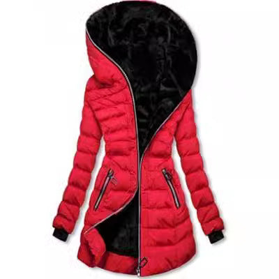 Warm Fleece Hooded Jacket - Mid-length Coat