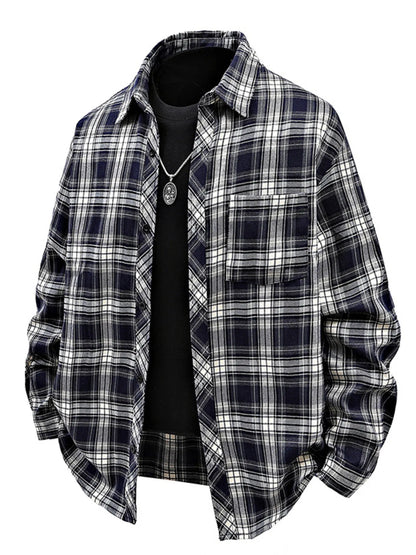 Plaid Button Up Shirt Men - Oversized Casual Fit - Fashions Envy