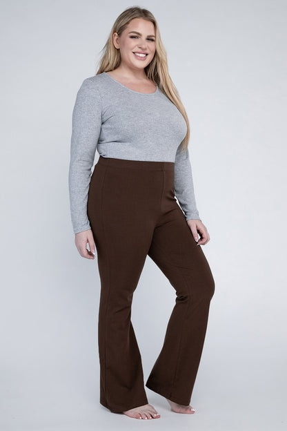 Plus Everyday Elastic Waist Flare Bottoms