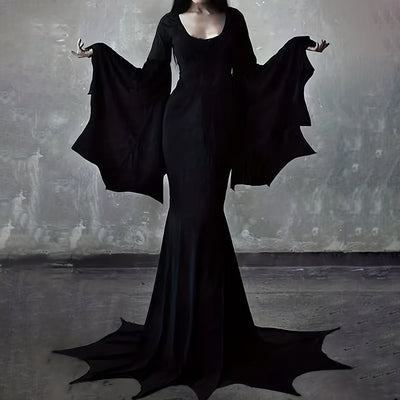 Women's Gothic Witch Bat Sleeve Dress - Halloween Cosplay Costume