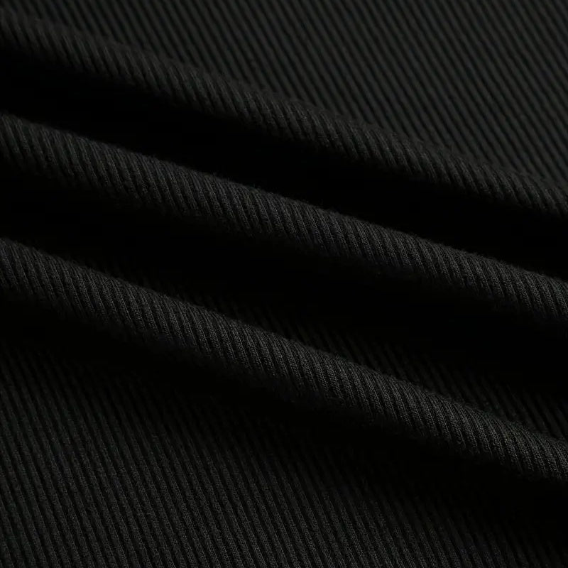 Long Sleeve Top - Ribbed Cut-Out Fitted Casual