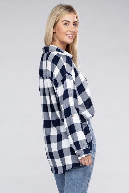 Classic Plaid Long Sleeve Casual Flannel Shirt