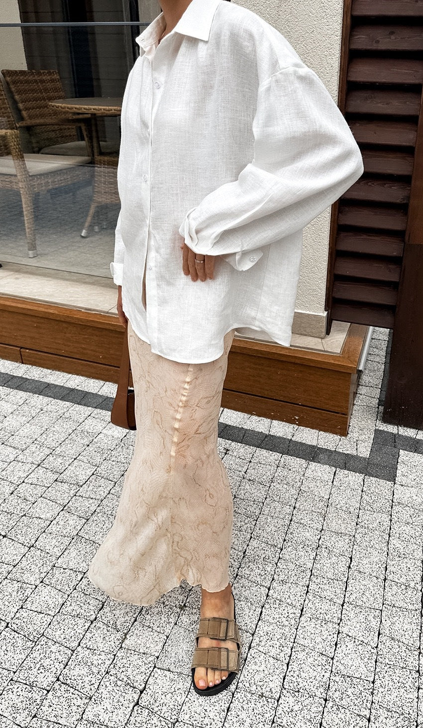 Open Front Cardigan Blouse - Loose Fit Long Sleeve