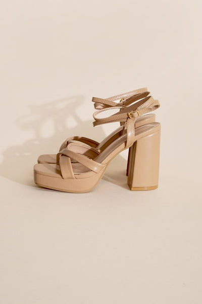 VALOR-1 Cross Ankle Strap Platform Block Heels