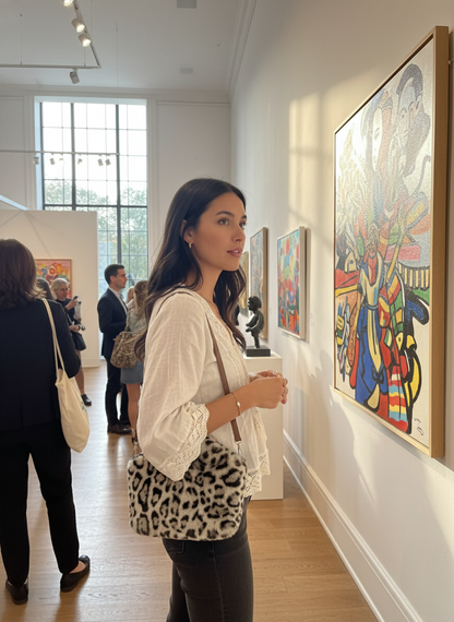 Black and White Leopard Bag at Art Gallery - Slot 4