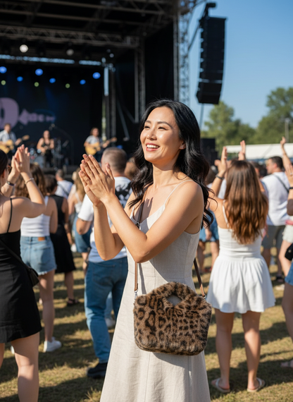 Black and White Leopard Bag at Concert - Slot 5