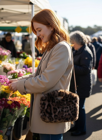 Black and White Leopard Crossbody Bag at Market