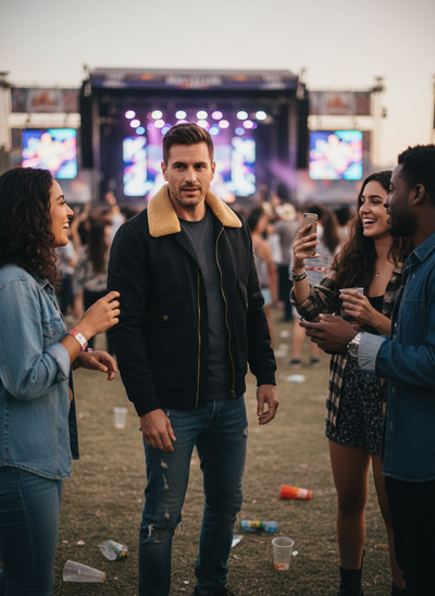 Black Bomber Jacket Lifestyle Image 2