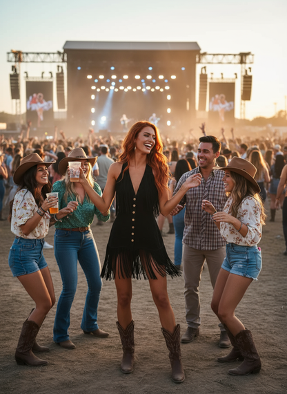 Black Fringe Dress Country Lifestyle 2