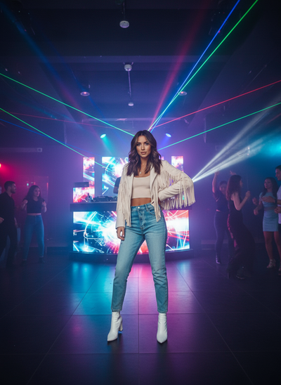 Black Fringe Jacket Nightclub