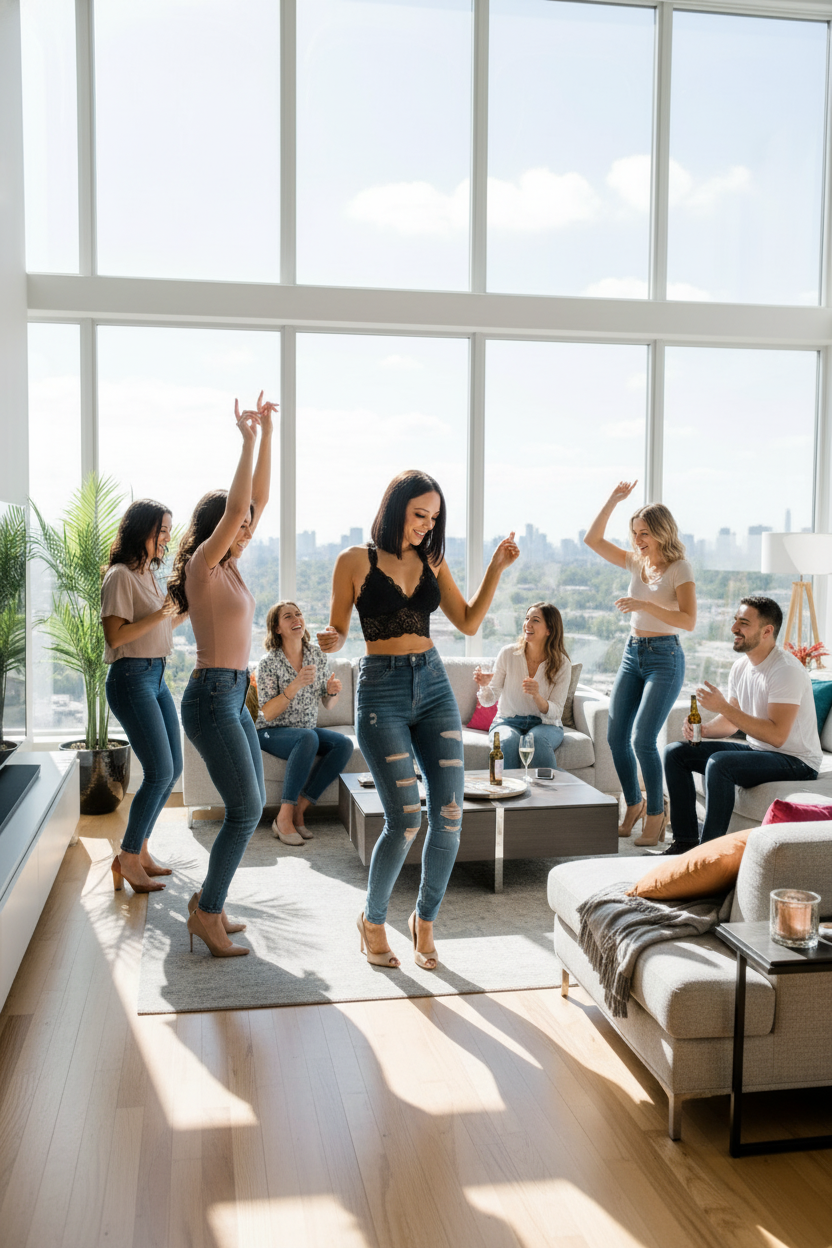 Black Lace Crop Top Lifestyle Image