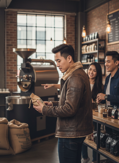 Black Shearling Jacket Lifestyle Image