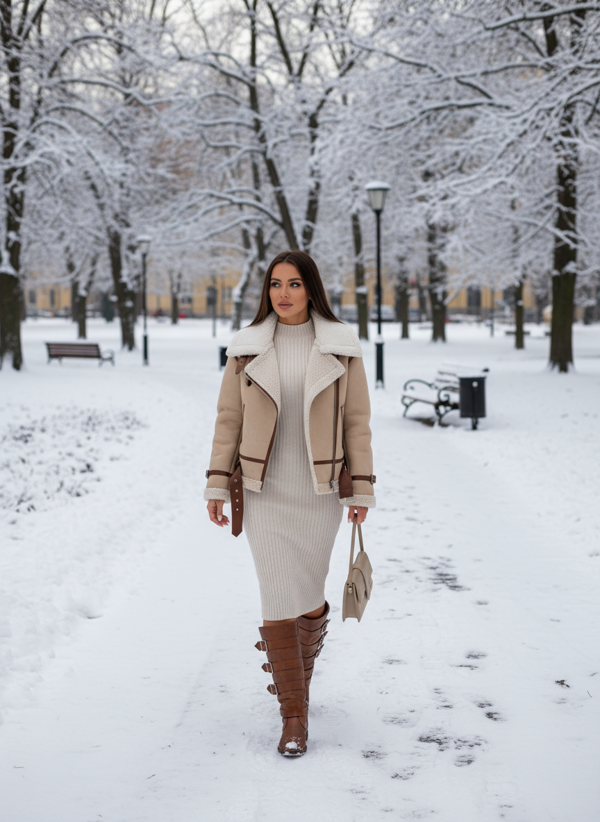 Black Shearling Jacket Park