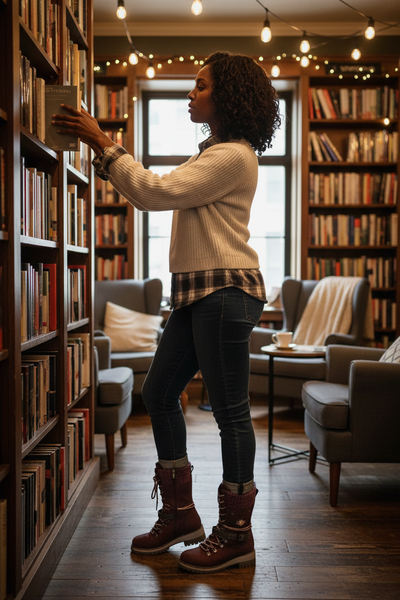 Black woman in bookstore cafe - portrait