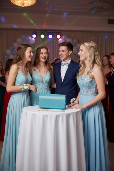 Blue Clutch at Prom - Correct
