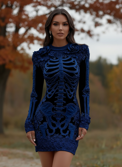 Blue skeleton dress lifestyle image