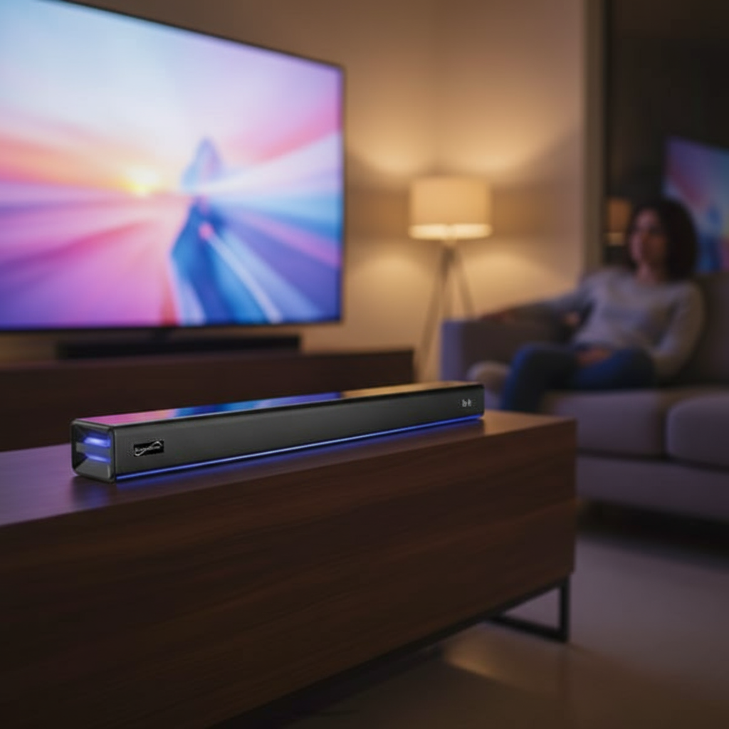 Bluetooth soundbar close-up lifestyle image