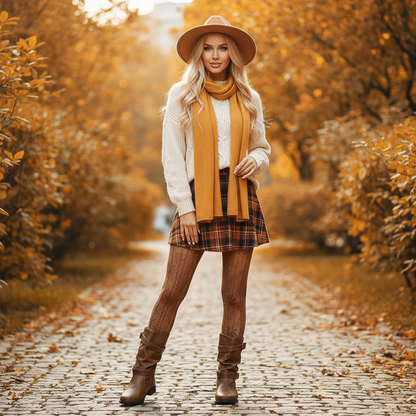 Brown mid-calf buckle strap boots autumn fashion lifestyle