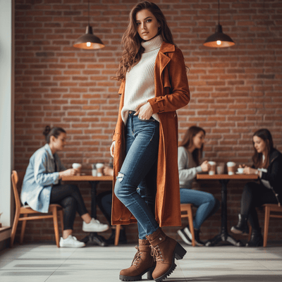 Chunky Heel Martin Boots - Lace-Up Platform Ankle Boots - Fashions Envy