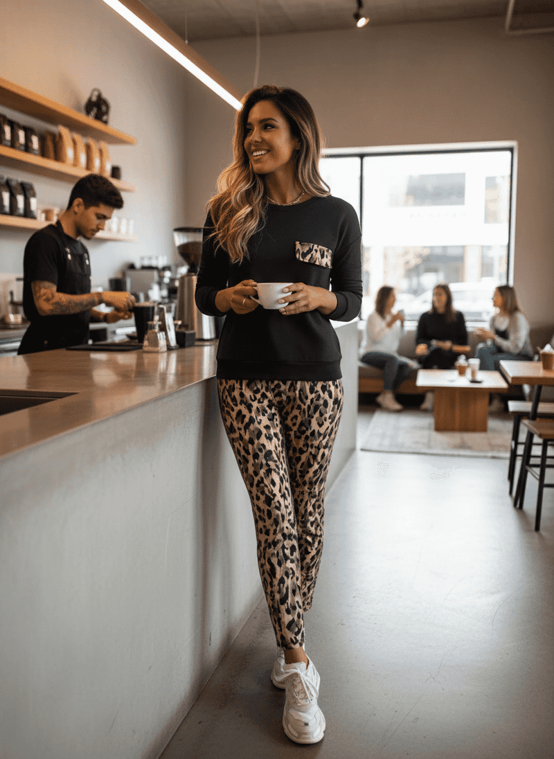 Leopard Print Lounge Set - Cozy Two-Piece Outfit - Fashions Envy