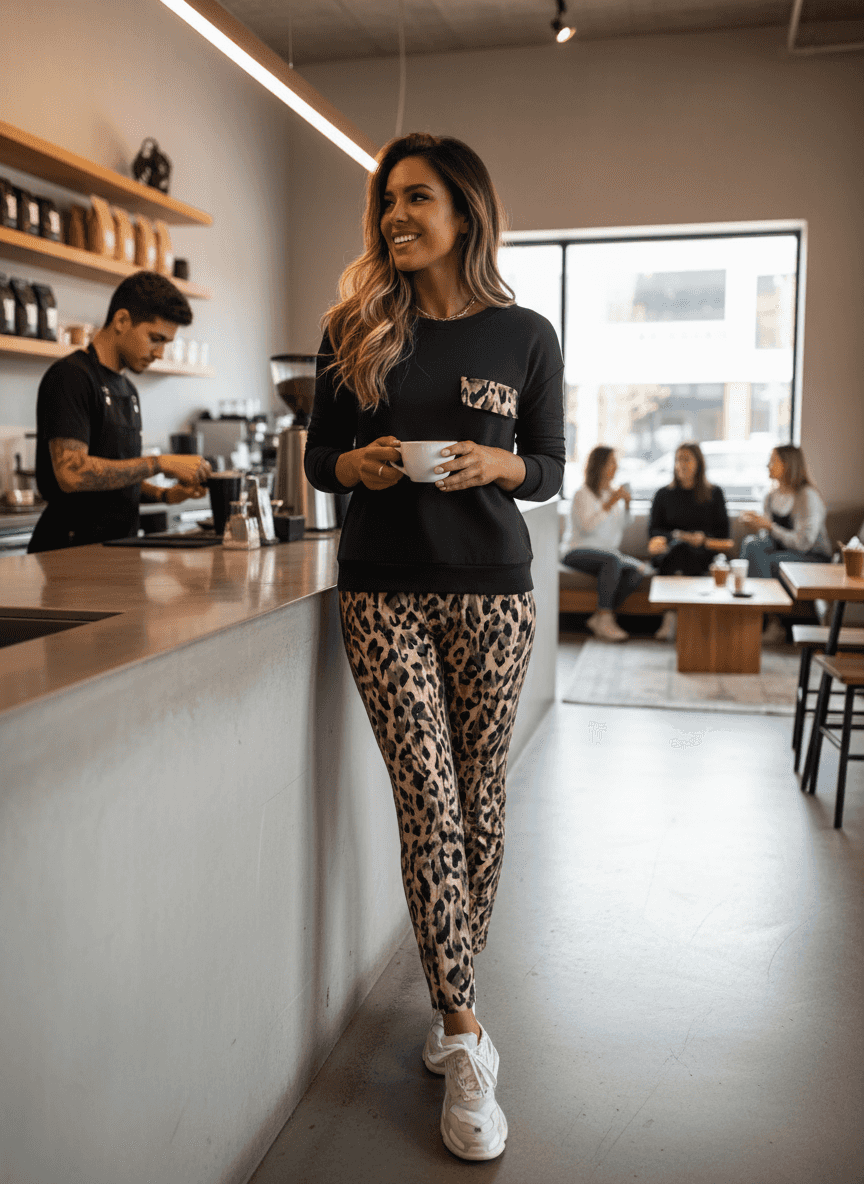 Leopard Print Lounge Set - Cozy Two-Piece Outfit - Fashions Envy