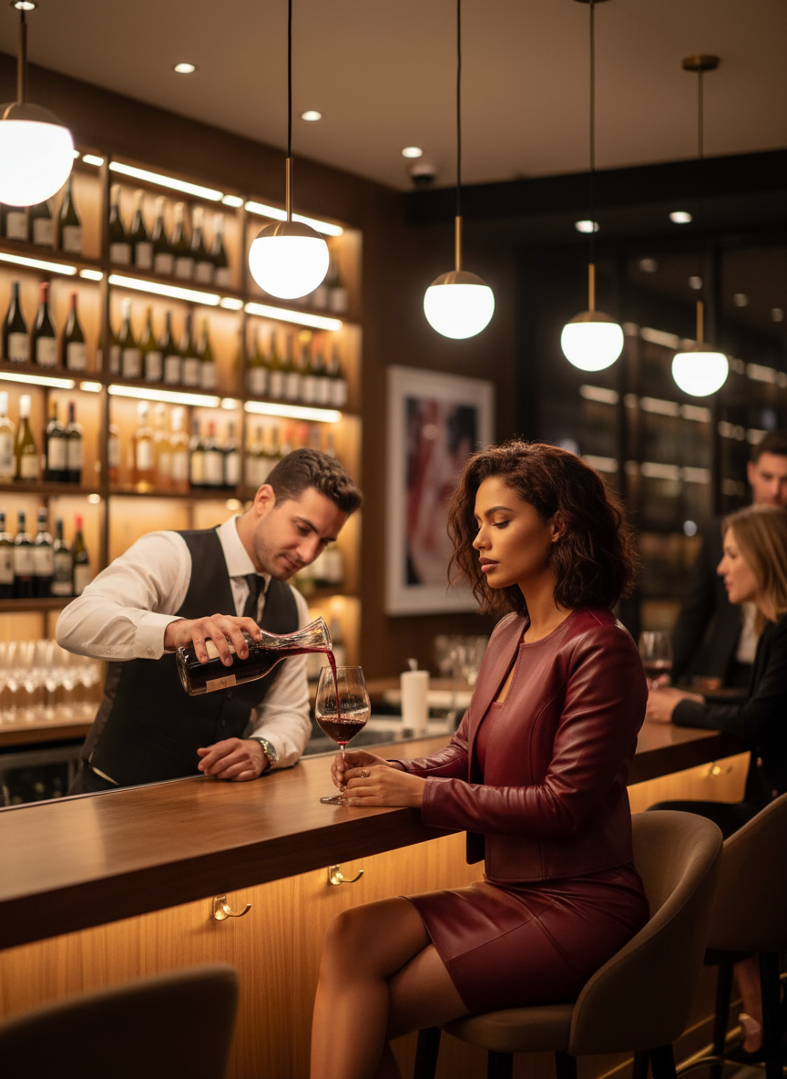 Burgundy - Redhead at wine bar