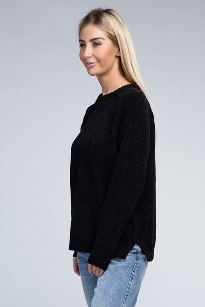 Raglan Cozy Chenille Long Sleeve Sweater