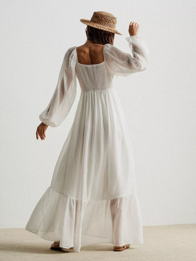 Bohemian Dreams Dress - Crochet Lace Maxi Boho Style - Fashions Envy
