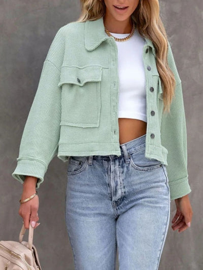 Chic Button Up Long Sleeve Jacket