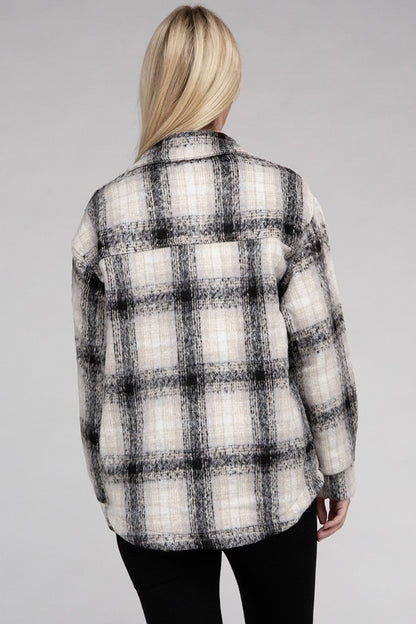 Cozy Plaid Flannel Long Sleeve Casual Shacket