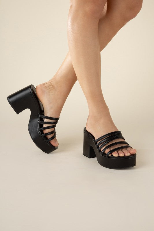 Casual Edge Platform Mule Slides