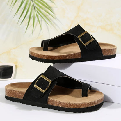 Open Toe Buckle Sandals - Fashions Envy