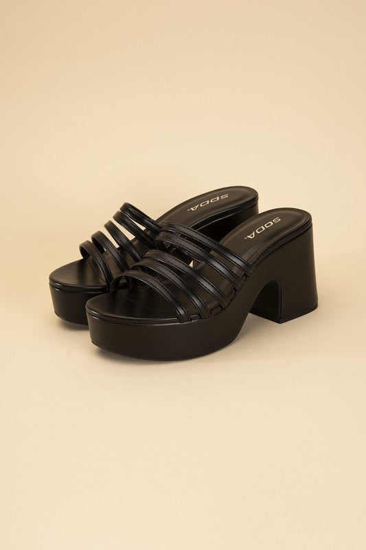 Casual Edge Platform Mule Slides