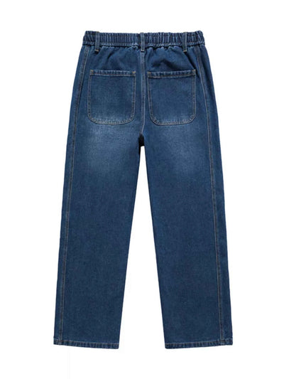 Men's Plus Size Casual Drawstring Wide-Leg Jeans