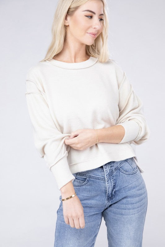 Brushed Melange Hacci Oversized Sweater