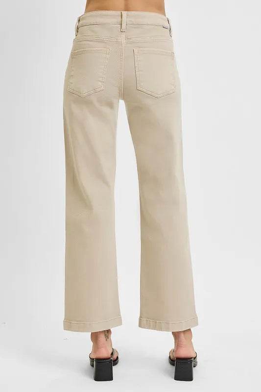 RISEN Full Size Tummy Control Mid Rise Ankle Straight Jeans Plus Size - Fashions Envy
