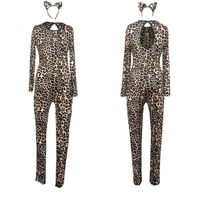 Animal Print Jumpsuit - Sexy Halloween Cosplay Costume
