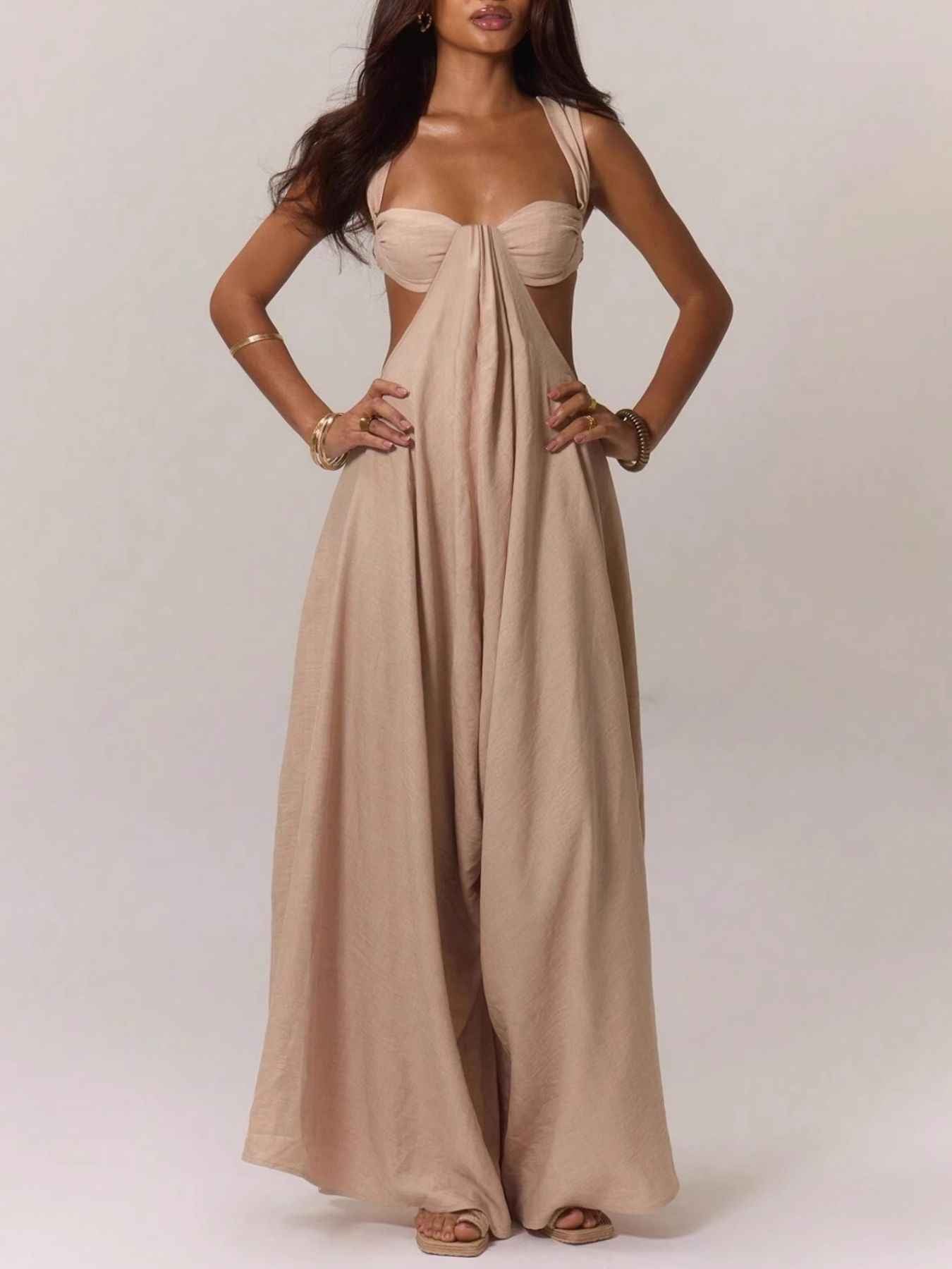 Cutout Sweetheart Neck Maxi Dress